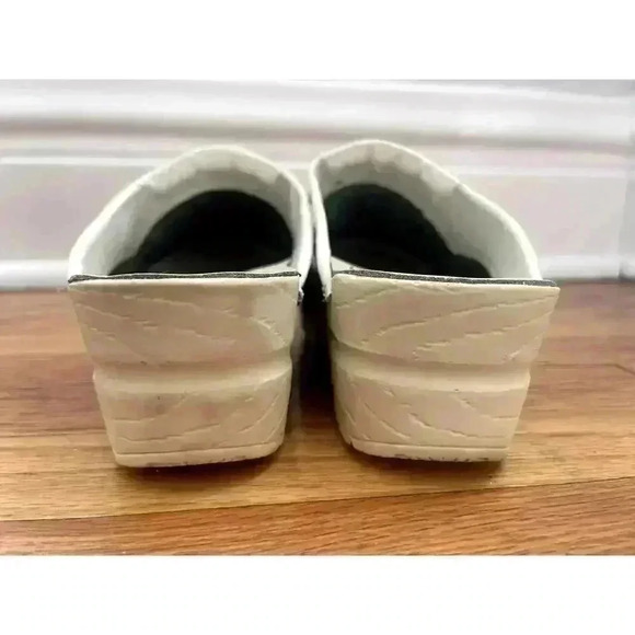 Sanita Clogs Sz 39 Open Back Mules Purple Floral Print Danish Funky Comfort Cute - Picture 6 of 12